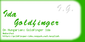 ida goldfinger business card